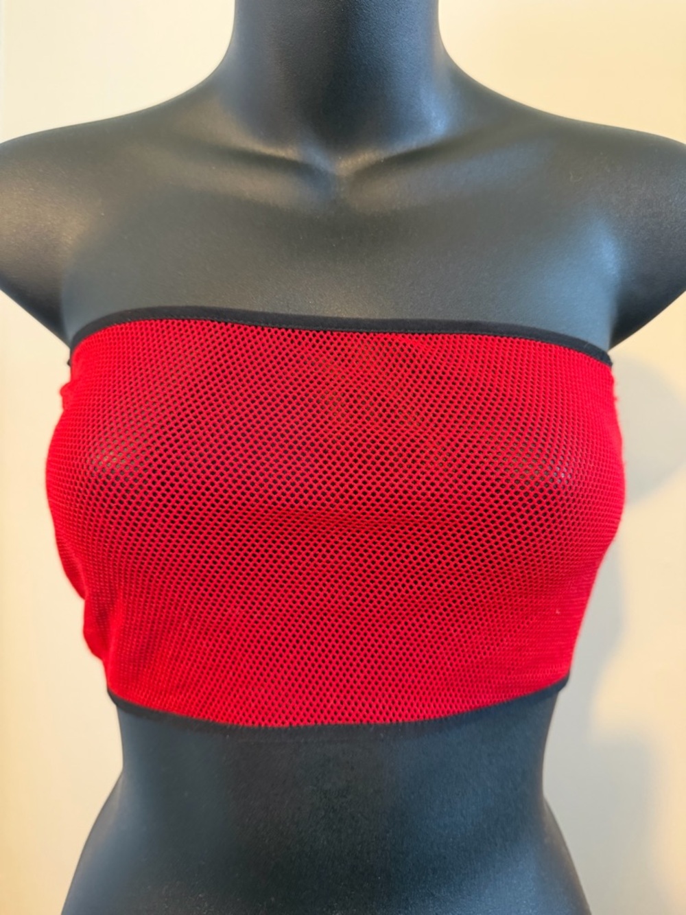 Tripp NYC Red Mesh Bandeau with Black Trim